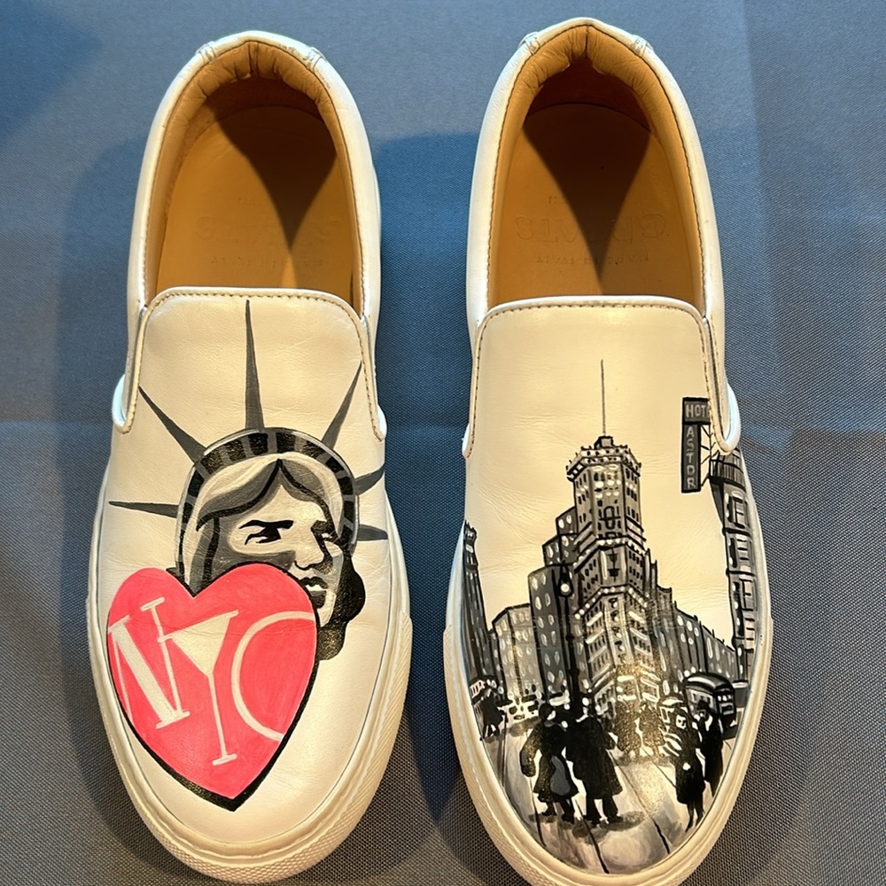 Signed Limited Edition (8/12) Artist Leah Tinari GREATS Sneakers SZ 37 or 6.5